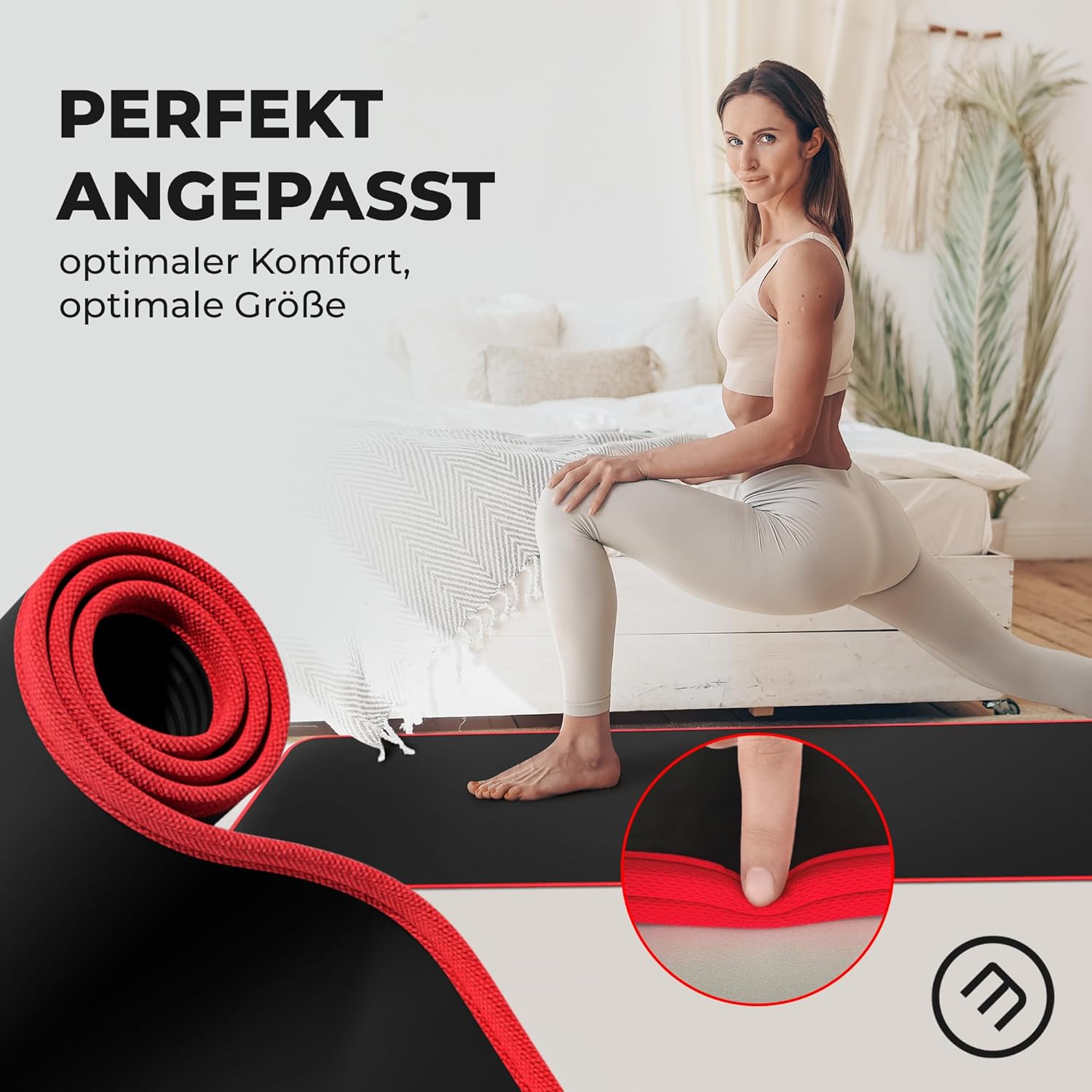 BeMaxx Fitnessmatte Gymnastikmatte Sportmatte Turnmatte Yogamatte Pilatesmatte rot