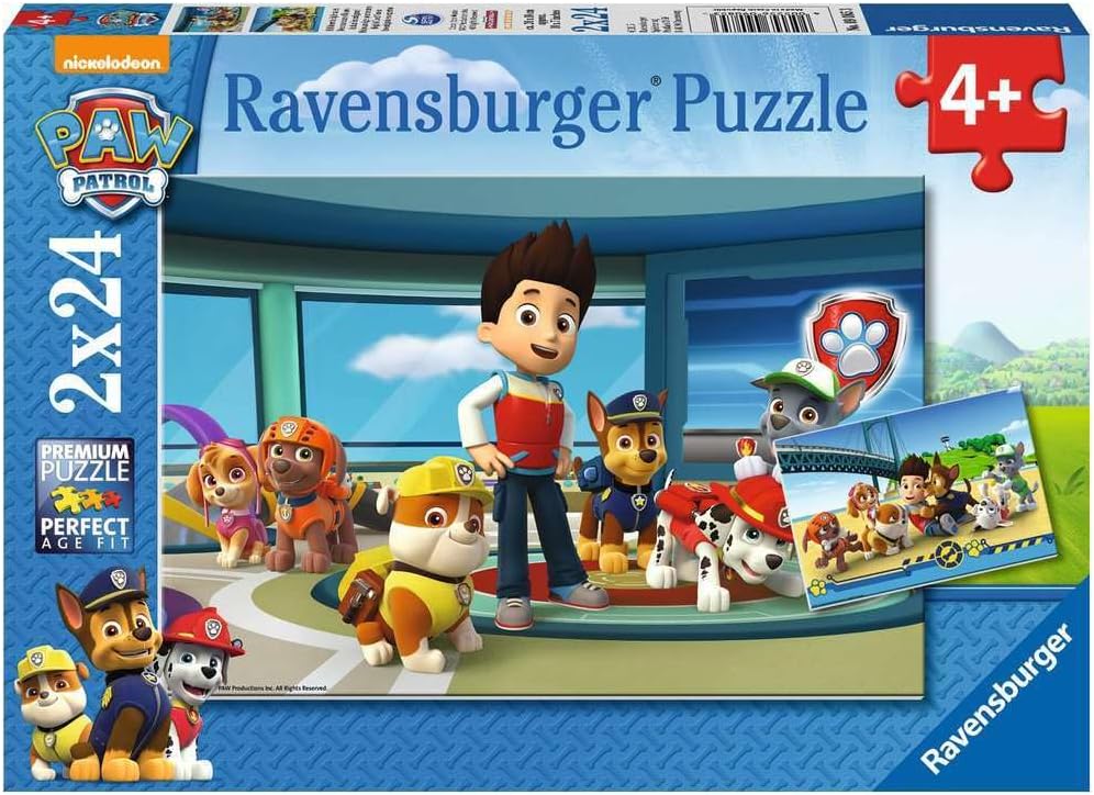 Ravensburger Kinderpuzzle - 09085 Hilfsbereite Spürnasen Paw Patrol Puzzle mit 2x24 Teilen