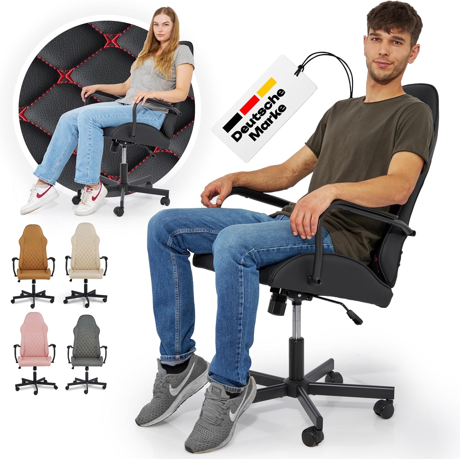 SITZGOLD S ONE Gaming Stuhl Schwarz Schreibtischstuhl Bürostuhl