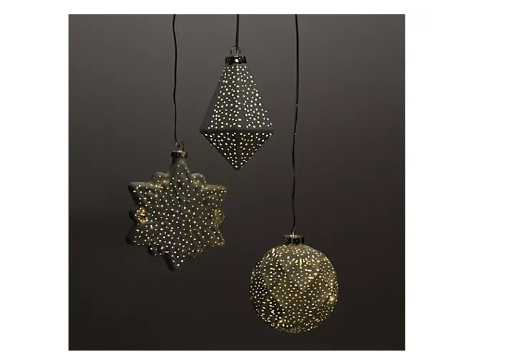 LUMIDA Xmas 3 LED Dekohänger aus Glas Fensterdeko Weihnachten