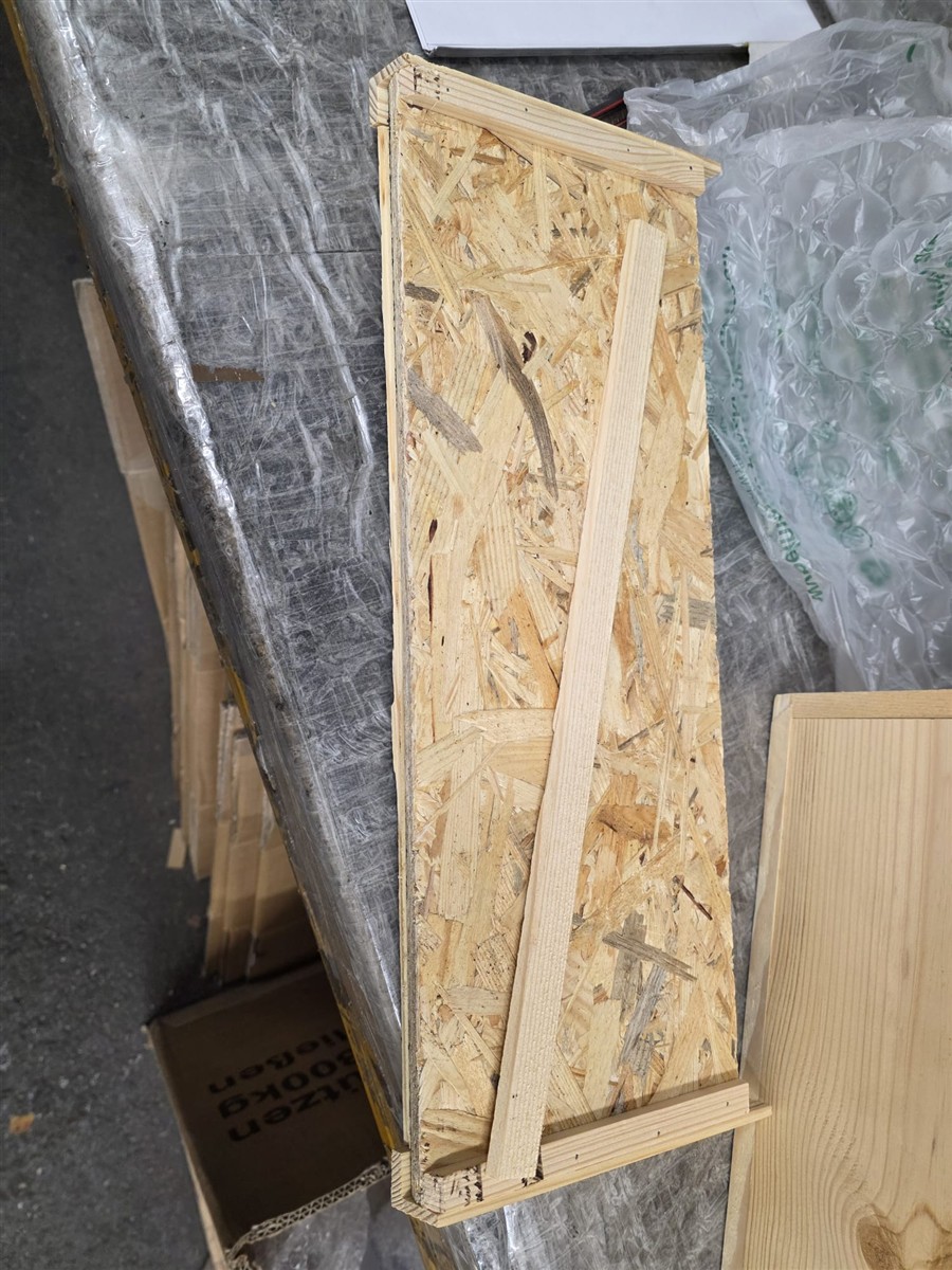 OSB板, Holzplatte, Lagerung, Rohrrahmen, Holzwerkstoff