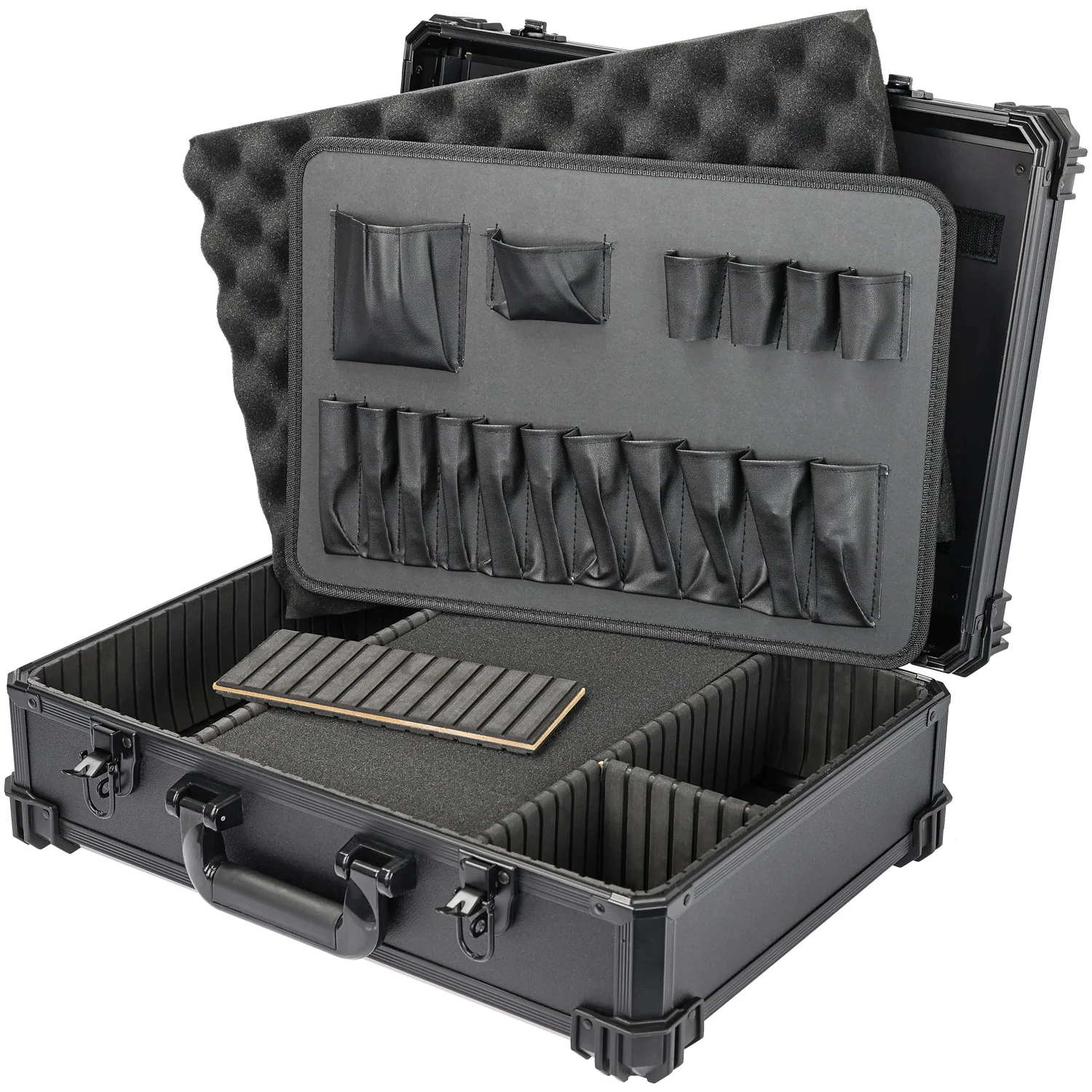 HMF Werkzeugkoffer leer Werkzeugkasten groß mit individueller Fachaufteilung 46 x 33 x 15 cm