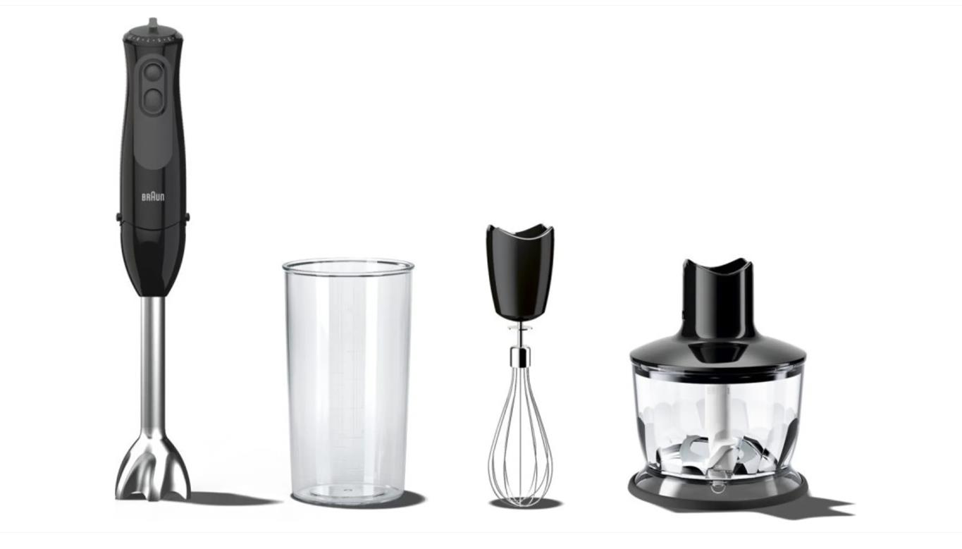 Braun MultiQuick 3 Vario MQ 3135 BK Stabmixer Set 900W, 11 Geschw. Zerkleinerer Schneebesen Schwarz