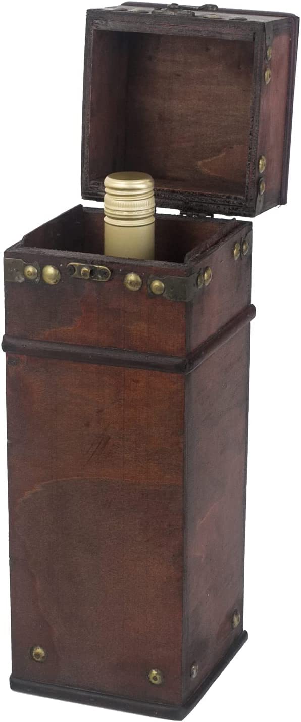 HMF Vintage Deko Geschenkbox mit Deckel aus Holz braun