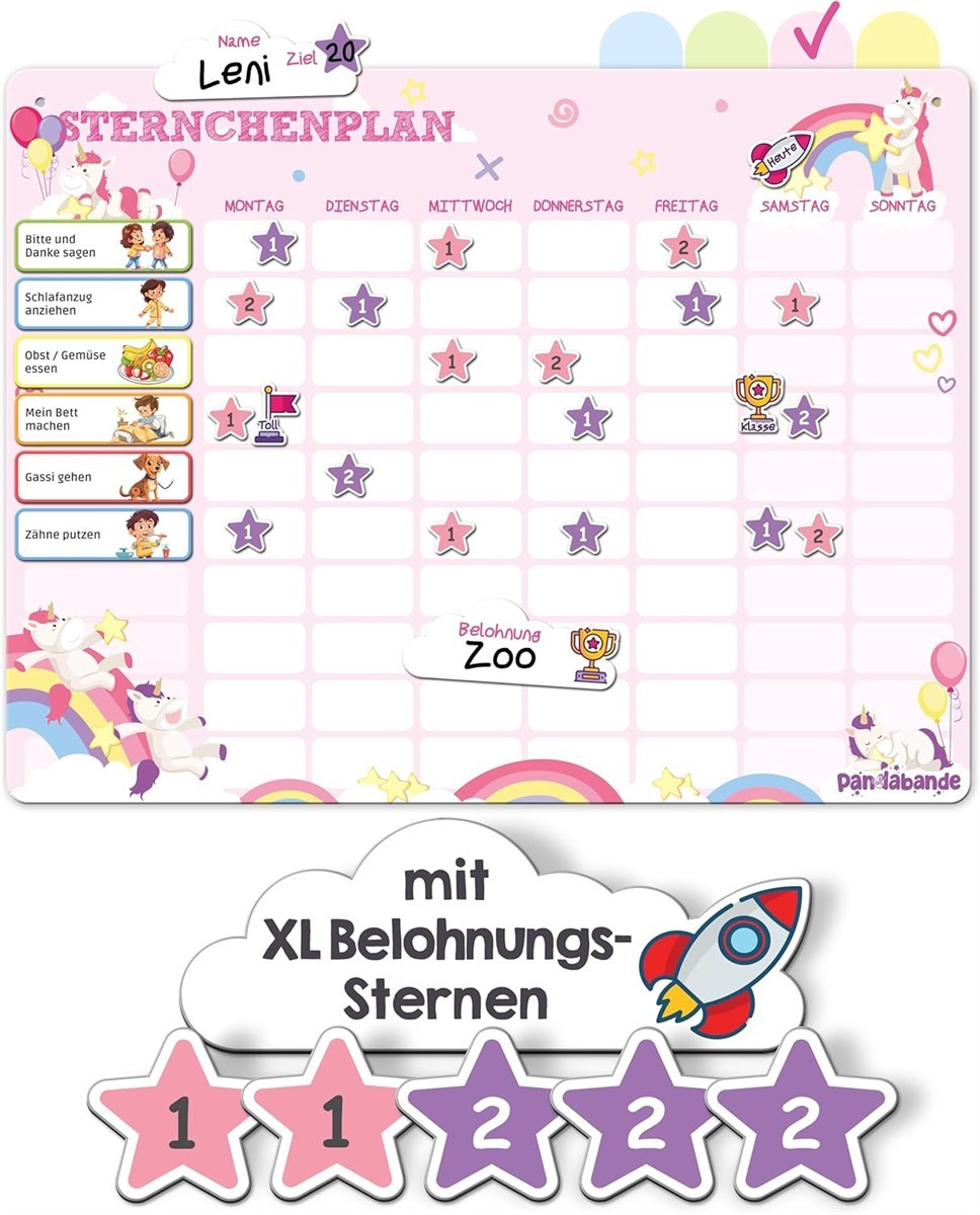 Kinderplan, Eierplan, Stoffplan, Spieleplan, Aufgabenplan