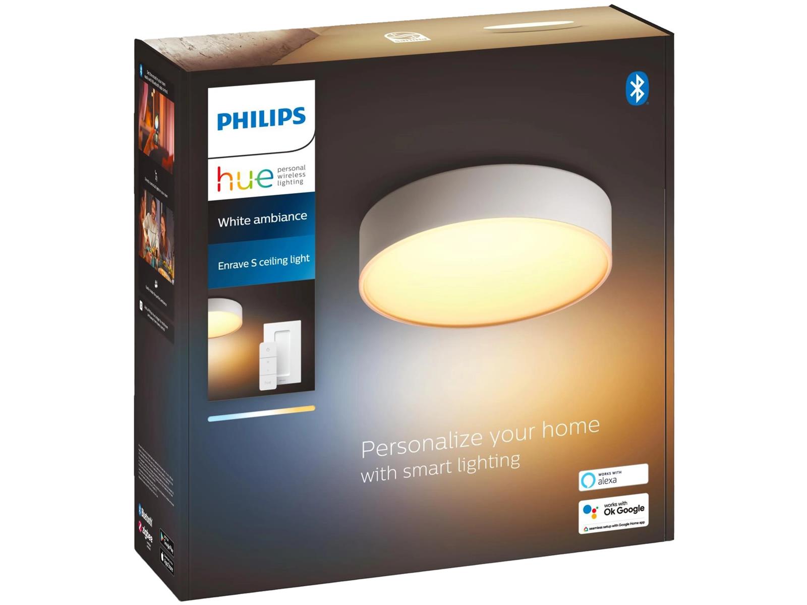 Philips Hue Deckenleuchte White Ambiance Enrave Weiß 950 lm rund inkl. Dimmer