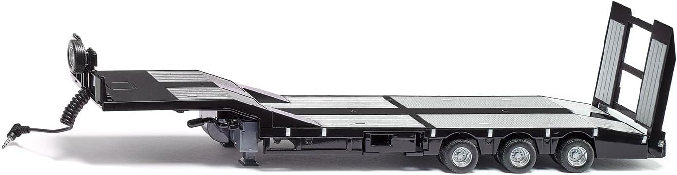 SIKU 6744 3 Achs Tieflader Nooteboom Eurotrailer Metall Kunststoff Laderampe LEDs Anhänger Fahzeugtransport Baustelle Baufahrzeug Spielzeug 1:32