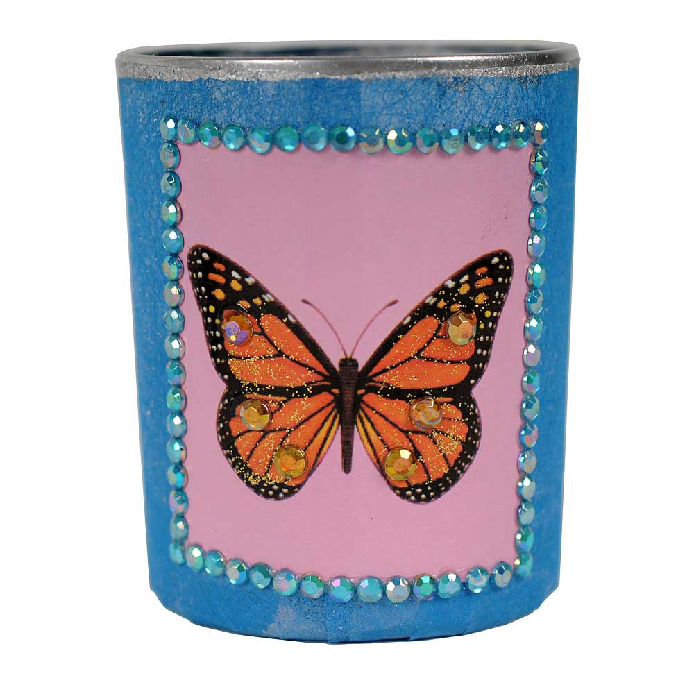 Windlichter m Straß, BUTTERFLY Design: Schmetterling