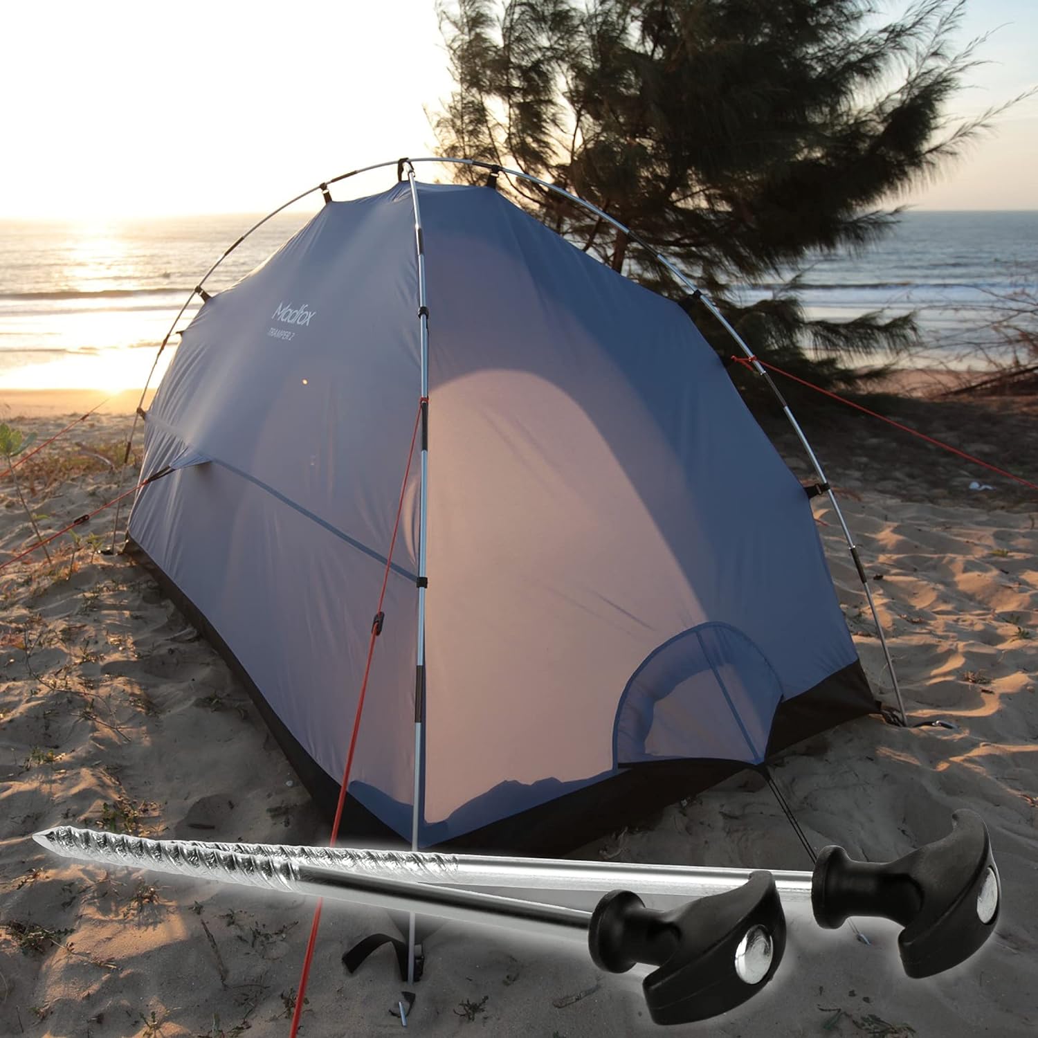 36x Zeltheringe 21cm Stahl Erdnägel mit Gewinde Camping Outdoor T-Griff
