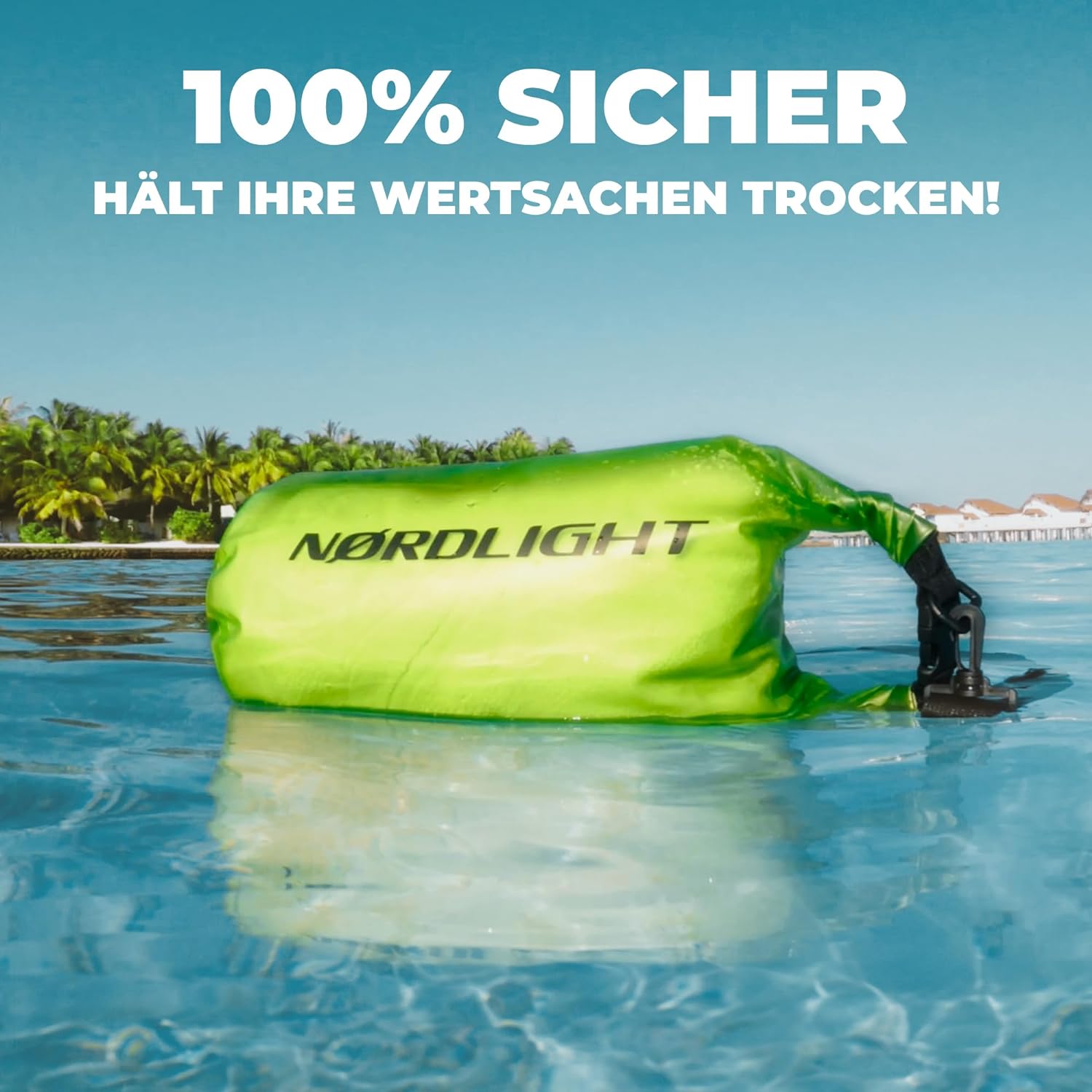 Nordlight Wasserdichter Rucksack Dry Bag 2L - Roll Top Rucksack Kurierrucksack grau