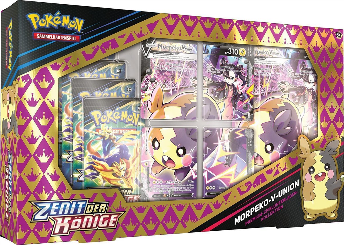 Pokémon, Sammelkartenspiel, Morpoke-V-Union, Zenit der Könige, Premium-Sammelkarten