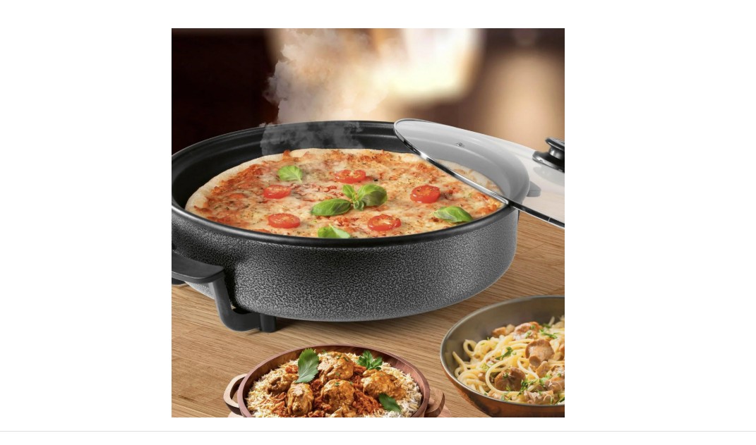 GOURMETmaxx Party-Pfanne elektrisch 1500W schwarz mit Deckel
