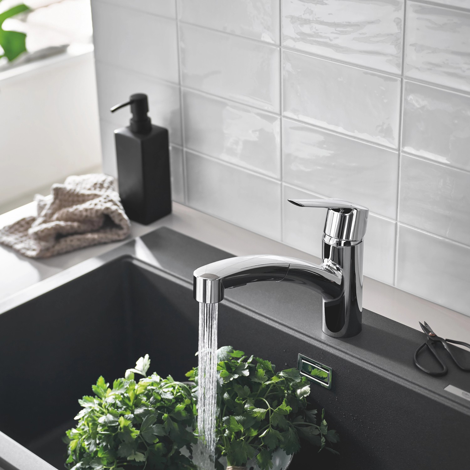 Grohe QuickFix Spültischarmatur Start Chrom mit ausziehbarer Dualbrause