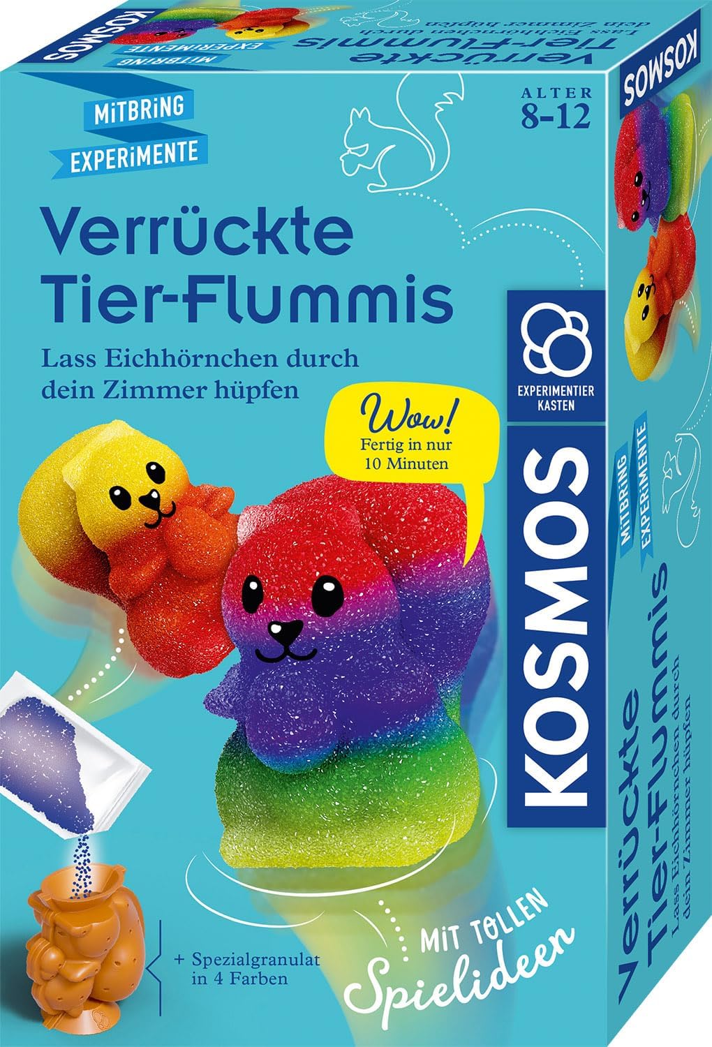 KOSMOS 658267 Verrückte Tier-Flummis Experimentierkasten für Kinder ab 8 Jahre, Flummis selber Machen Set für Kinder, Lass Eichhörnchen durchs Zimmer hüpfen