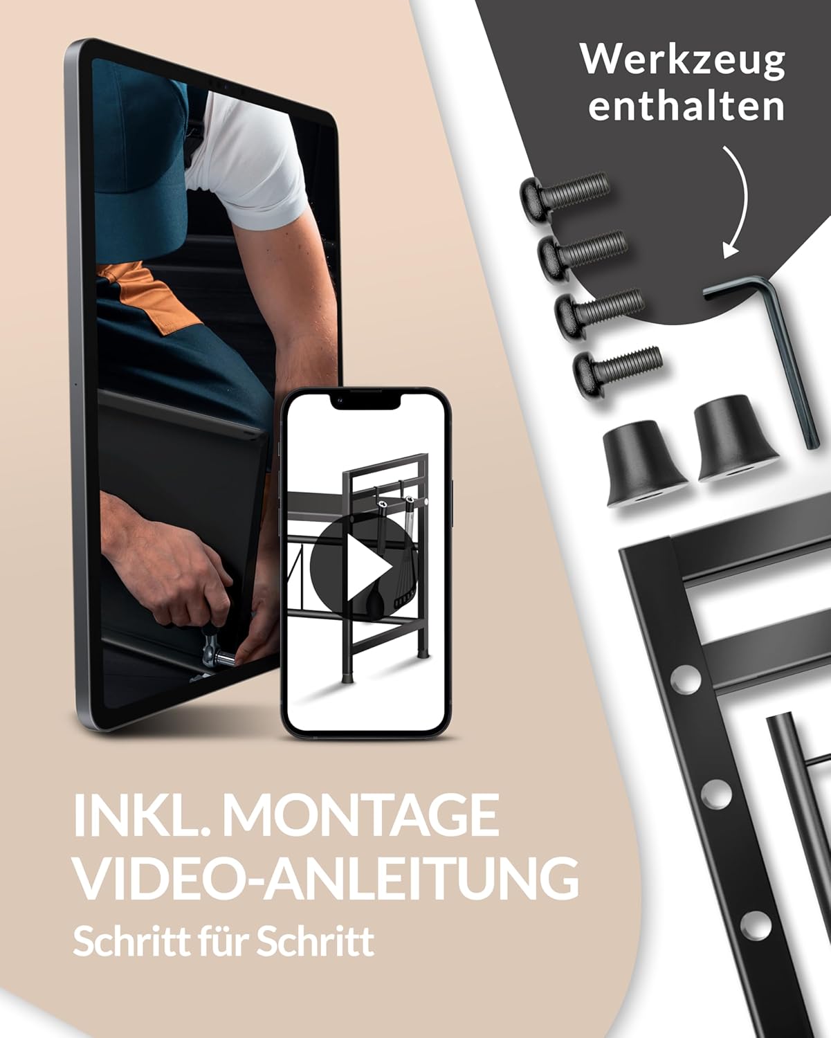 Heldenwunder Mikrowellenregal 2-stufig schwarz Küchenregal