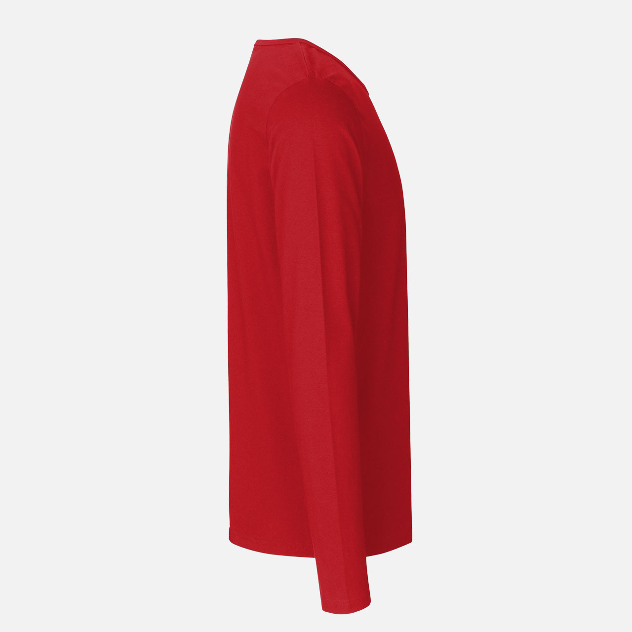 Langarmshirt, Rot, Rundhalsausschnitt, Einfarbig