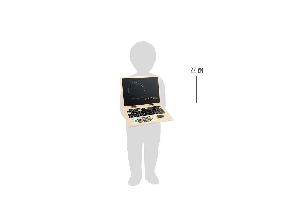 Small foot 11193 - Holz-Laptop mit Magnet-Tafel