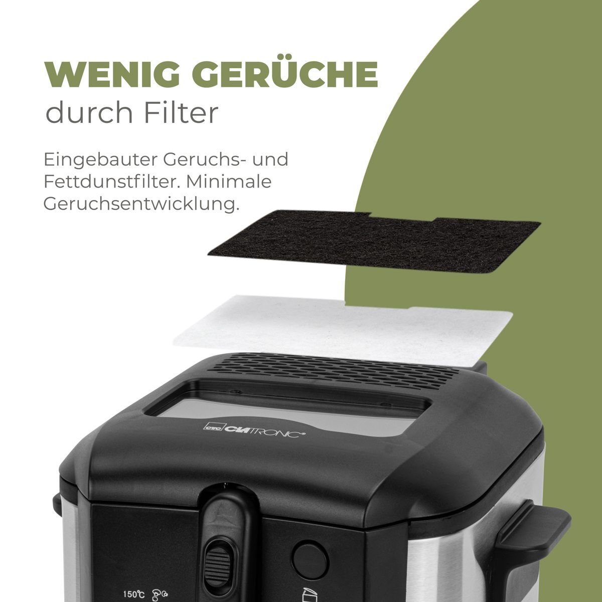 Clatronic Fritteuse FR 3649 schwarz/edelstahl Heißluftfritteuse