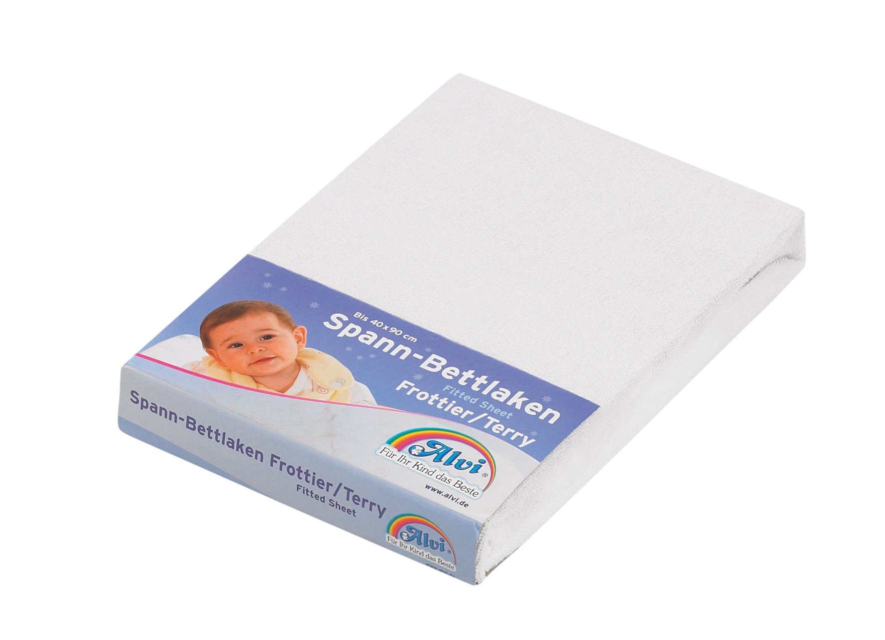 Alvi 93400 Spannlaken Frottier, weiß 40x90cm