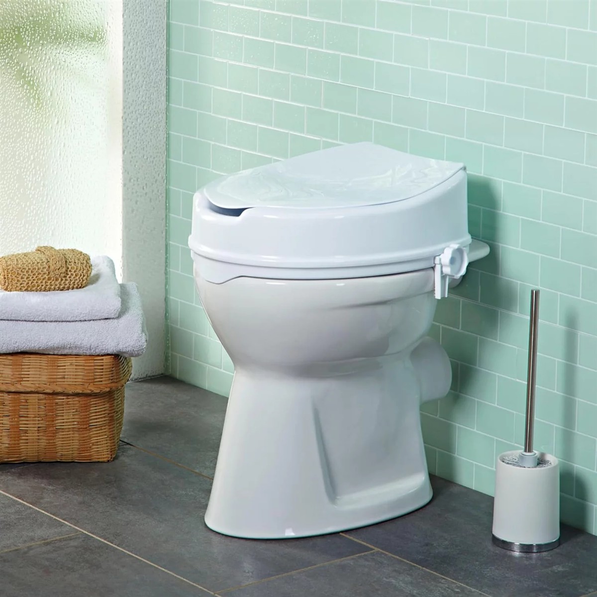 Toilettensitzerhöhung TSE 100 mit Deckel Orbisana 10 cm Höhe weiß