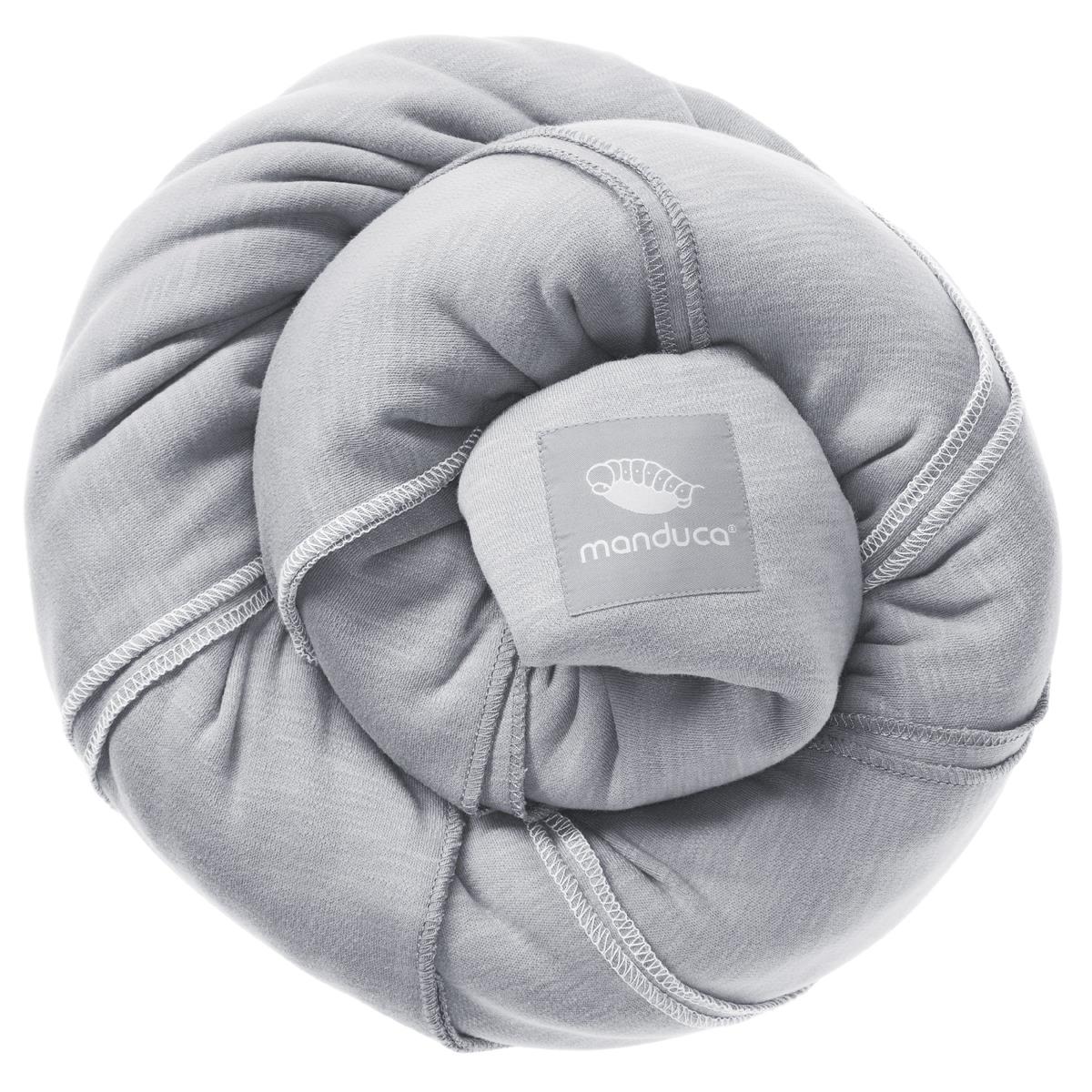 manduca Sling Tragetuch > lightgrey/grau < Elastisches Babytragetuch aus Bio-Baumwolle mit GOTS Zertifikat, ohne Elastan, für Babys & Neugeborene ab Geburt (5,10m x 60cm)