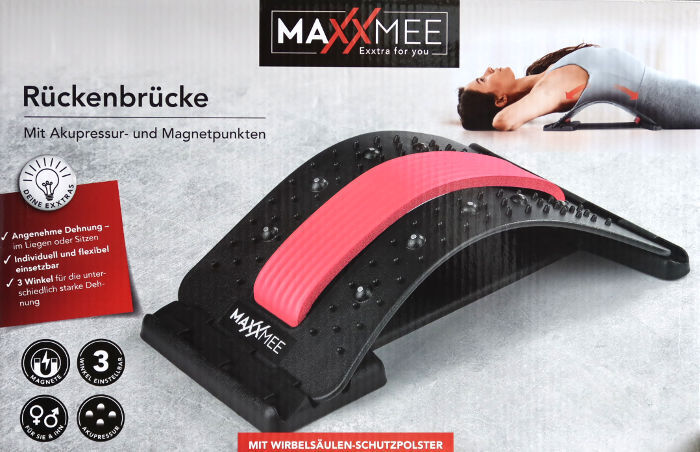 MAXXMEE Rückenbrücke Rückendehner Rückenstrecker Rückentrainer Massage Akupressur