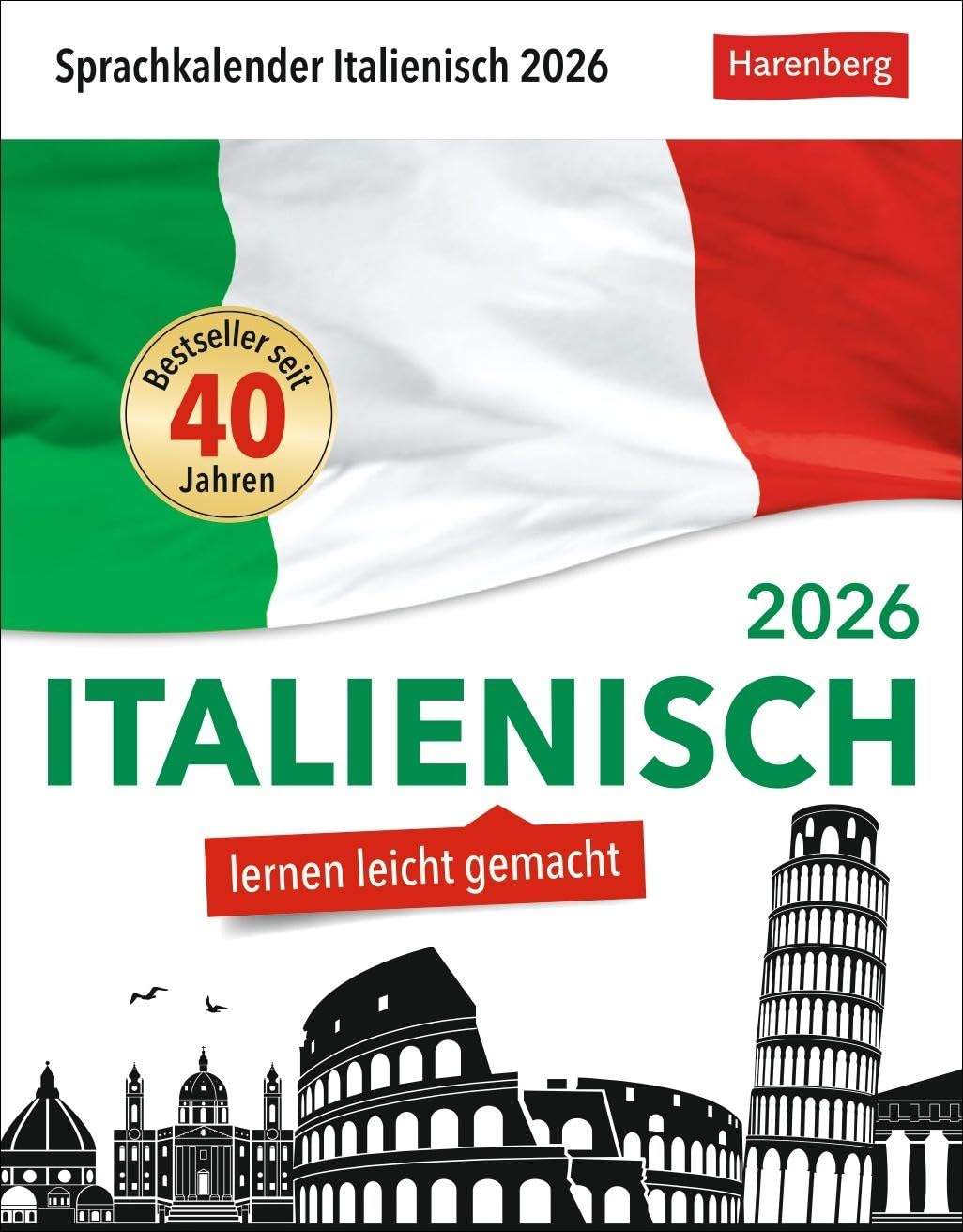 Italienisch Sprachkalender 2026 - Italienisch lernen leicht gemacht - Tagesabreißkalender: In nur 10 Minuten täglich Grundkenntnisse verbessern mit ... Sprachlektionen Stillo, Tiziana and Butz Steffen