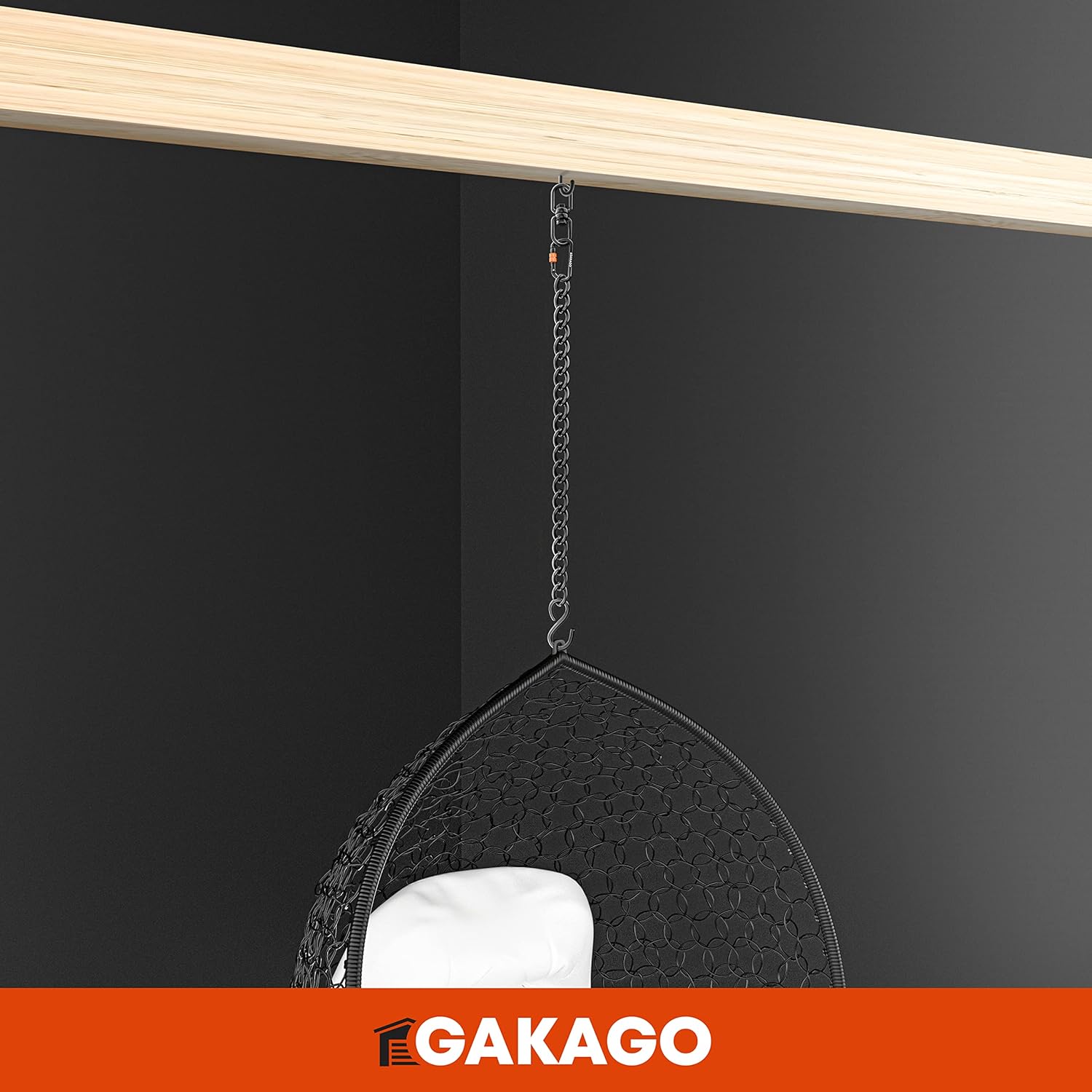 Gakago Verlängerungskette als Hängesessel Kette Schaukel Verlängerung Boxsack Halterung 70cm 360Grad schwarz
