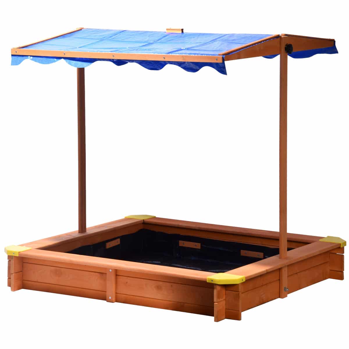 Dobar Quadratischer Sandkasten blau mit verstellbarem Dach #DH298