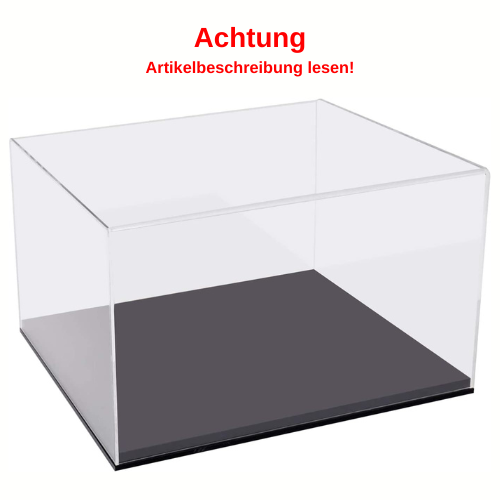 Acrylvitrine, transparent, schwarzer Sockel, rechteckig