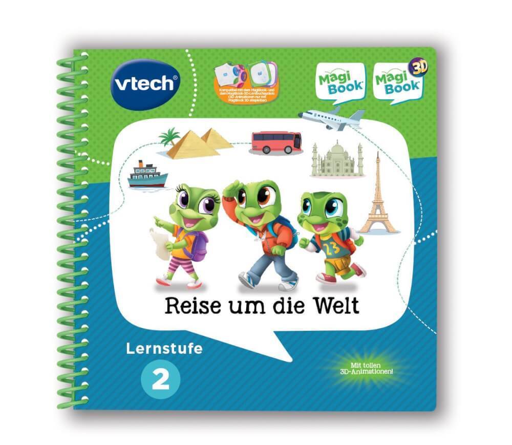 Vtech 80-462404 MagiBook Lernstufe 2 Reise um die Welt 3D Lernspielbuch Vorschule