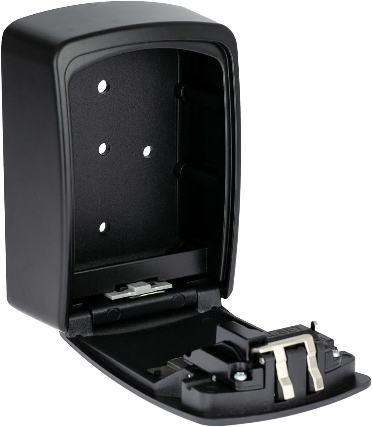 HMF Schlüsseltresor mit 4-stelligem Zahlencode Schlüsselbox für außen 14,5 x 10,5 x 5,5 cm Schwarz