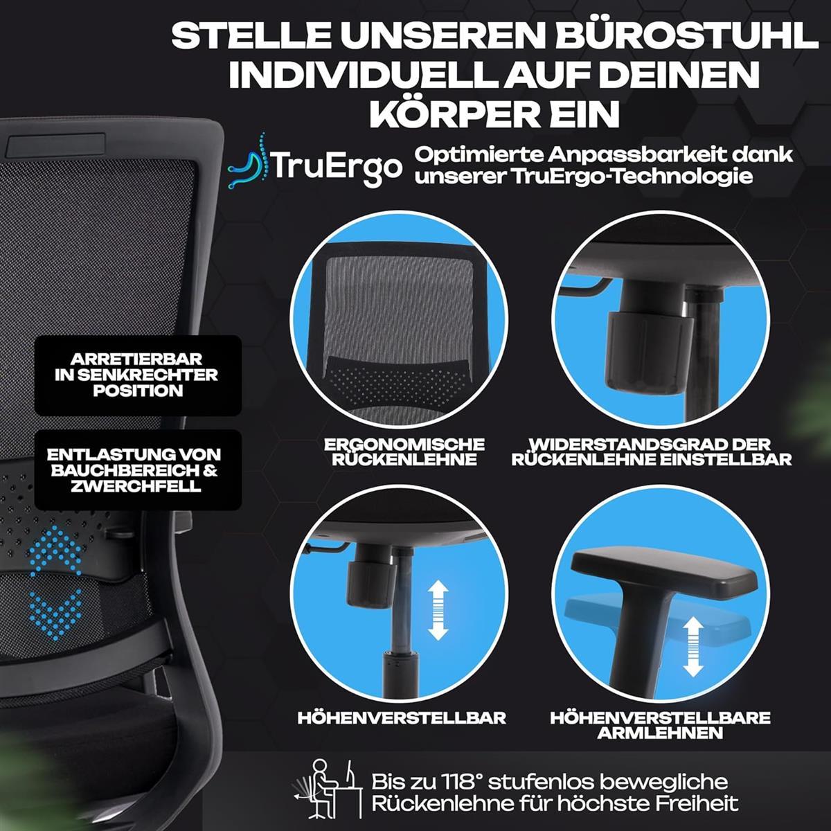 VALKENSTOL M2 Ergonomischer Bürostuhl 150 kg Schreibtischstuhl