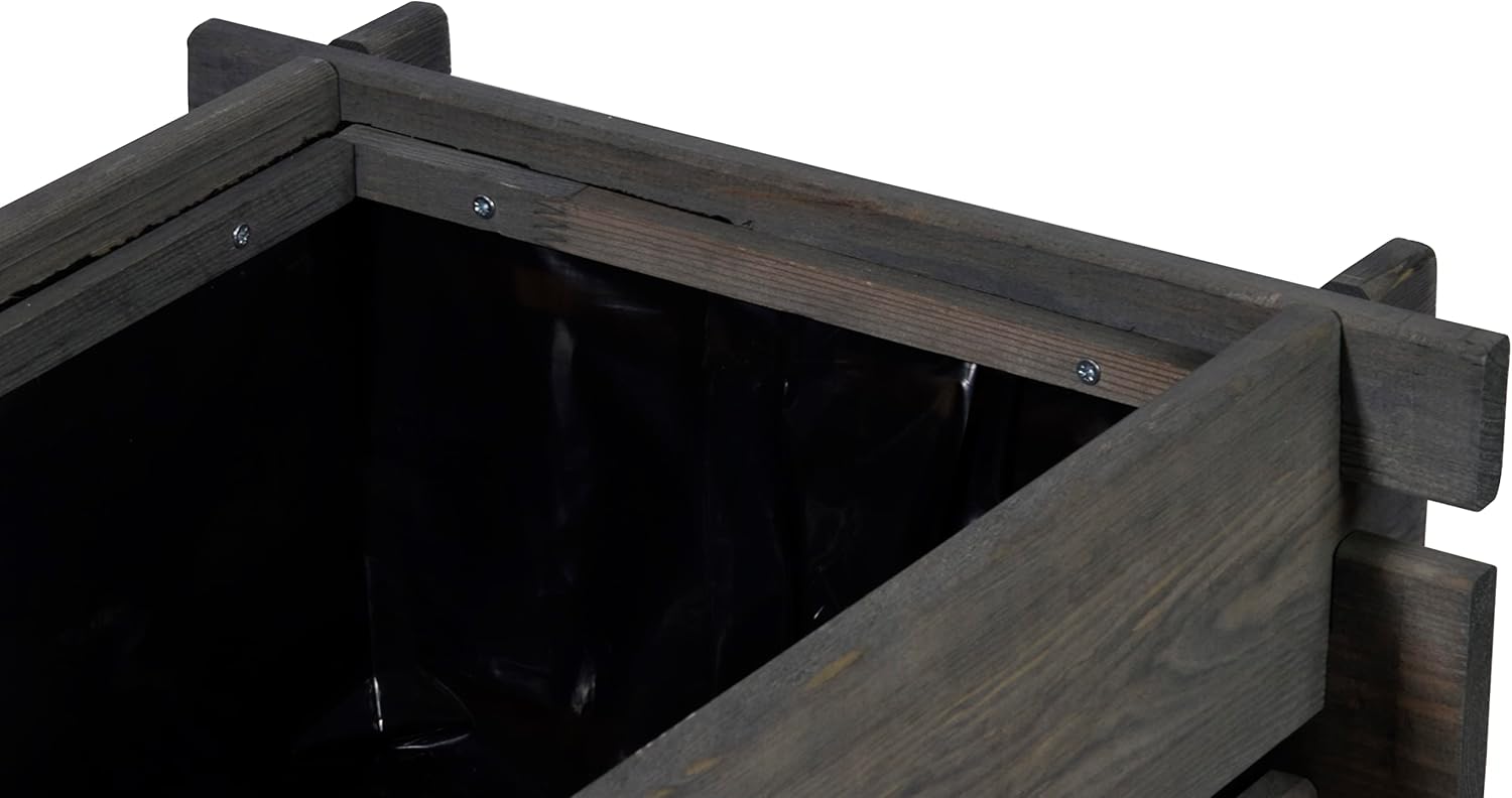 Dobar Hochbeet Stecksystem Salatbeet Gemüsebeet Balkonbeet Pflanzkasten schwarz