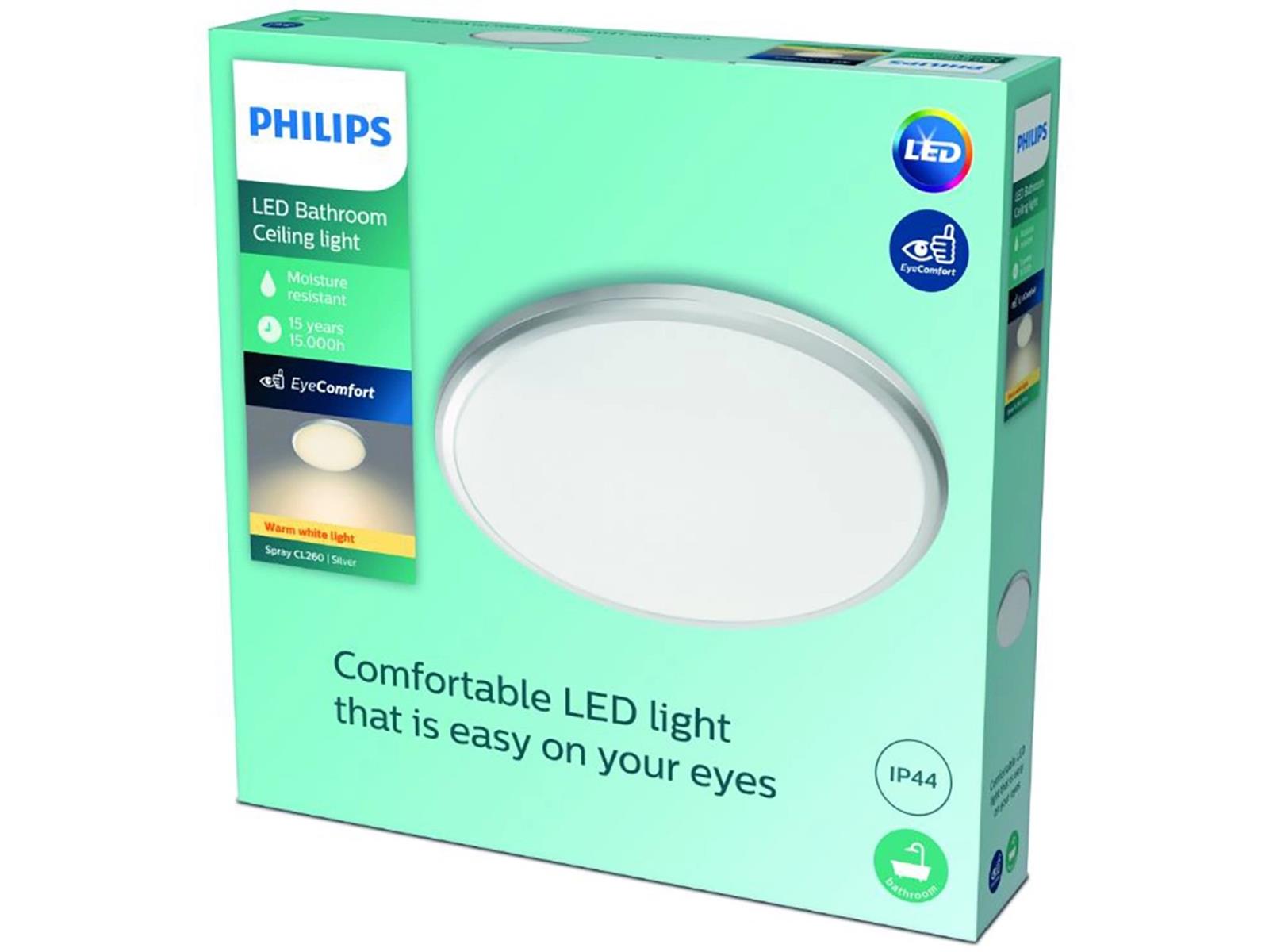 Philips LED Deckenleuchte Spray 12 W 2700 K IP44 Weiß
