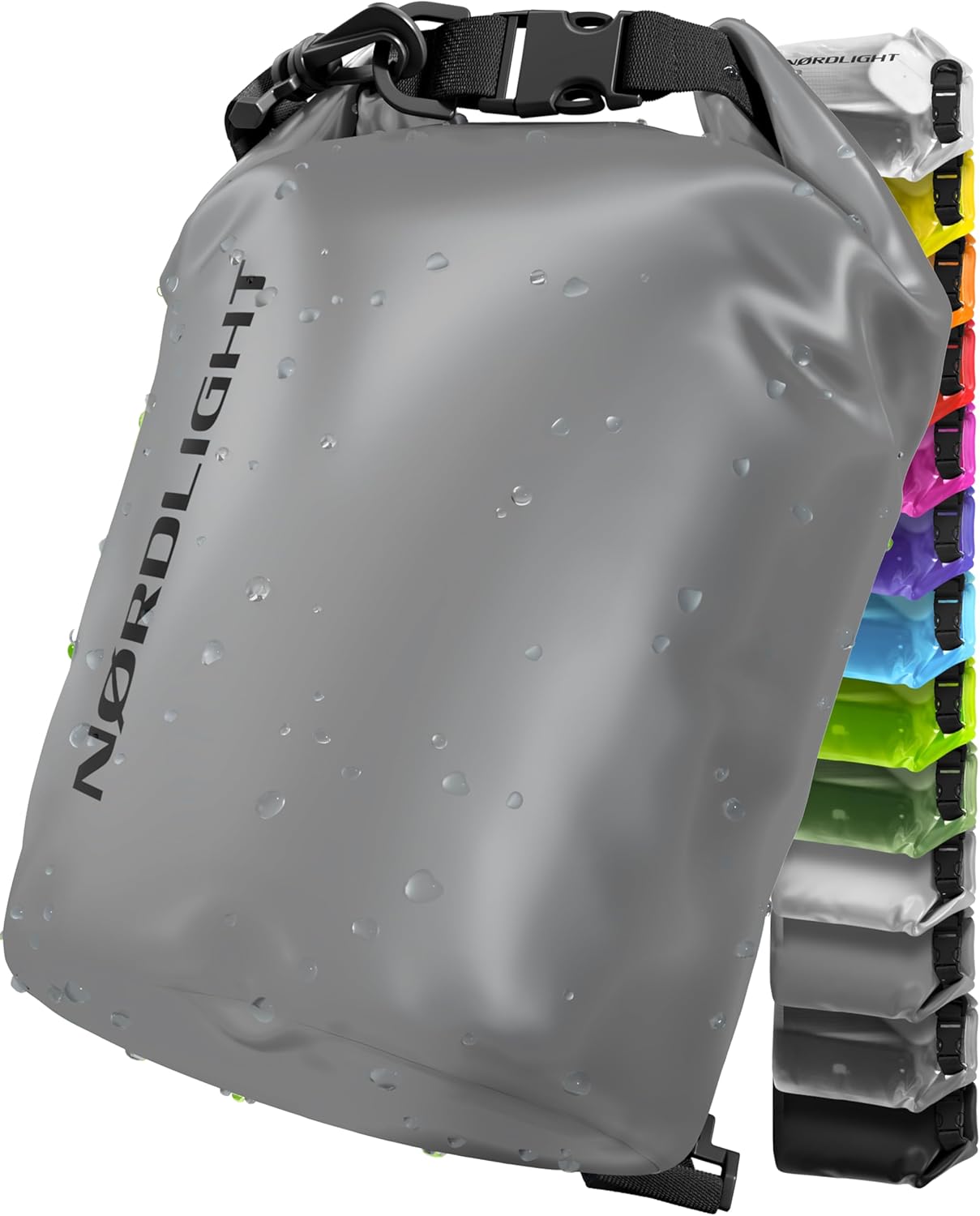 Nordlight Wasserdichter Rucksack Dry Bag 2L - Roll Top Rucksack Kurierrucksack grau