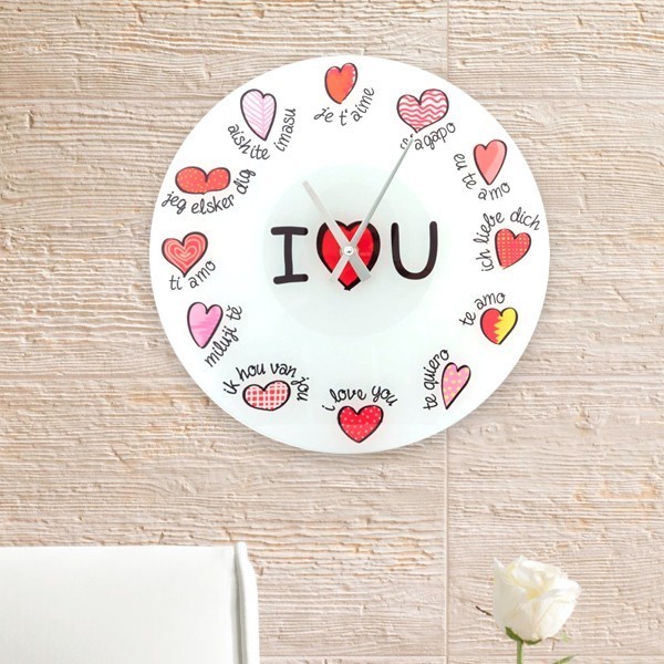 Mehrsprachige Wanduhr I Love You