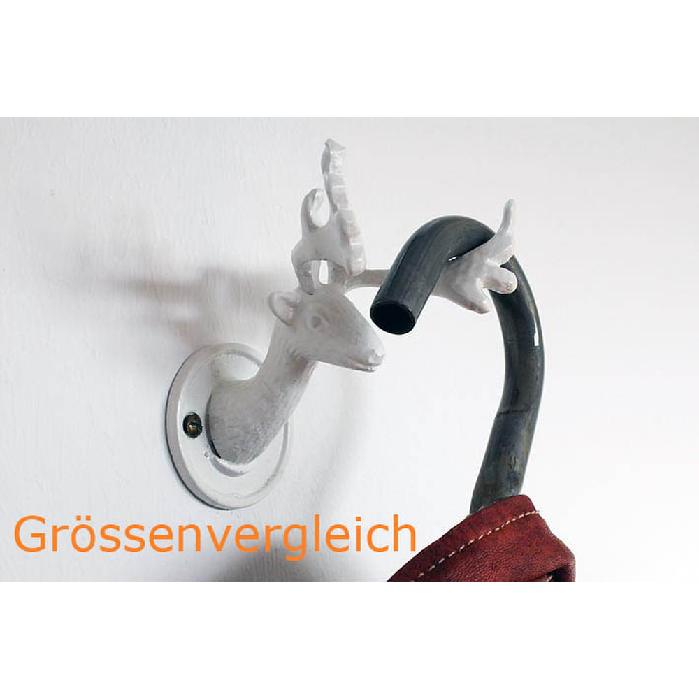 Garderobenhaken Hirsch vintage weiss