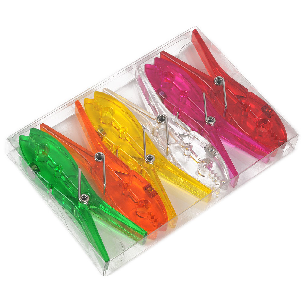 6 Bunte Wäscheklammern mit Magnet als Memoclips Kühlschrankmagnet für Memotafeln