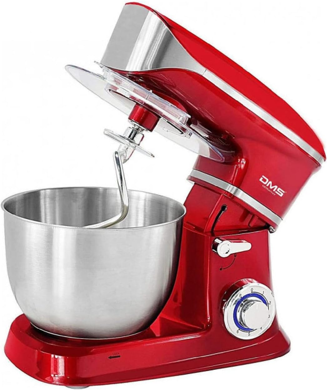 DMS Küchenmaschine Rührmaschine Knetmaschine Teigkneter Edelstahlschüssel rot