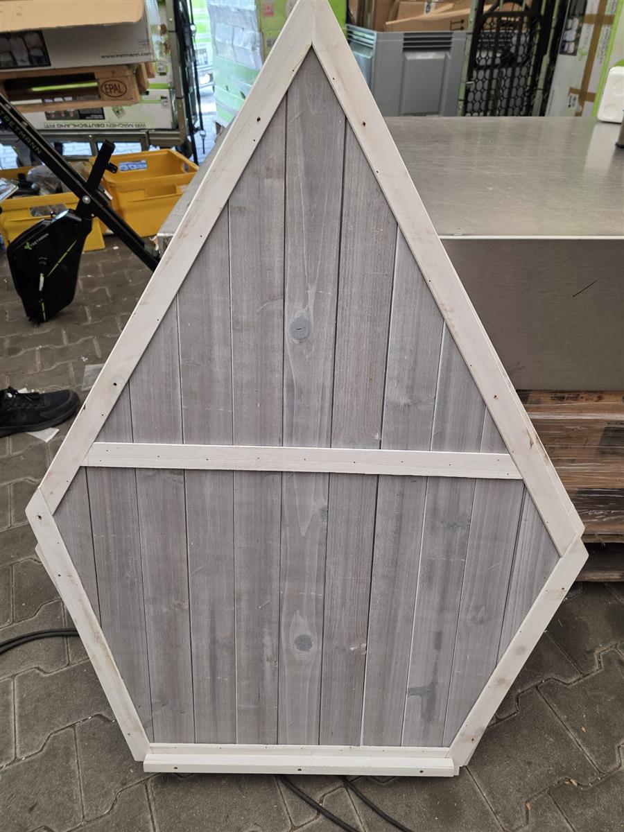 dobar Hundehütte "Hubi" - Outdoor Hundehaus Massivholz - Hundekäfig Spitzdach - Holzhütte für mittelgroße Hunde - Haustierhütte mit abnehmbarem Boden - 90 x 77 x 109 cm - Braun/Grau #DH100