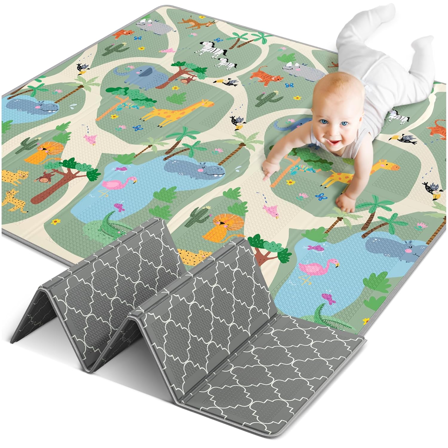 MAPALOU Krabbelmatte Spielmatte für Baby & Kinder Spielteppich Babymatte Bodenmatte