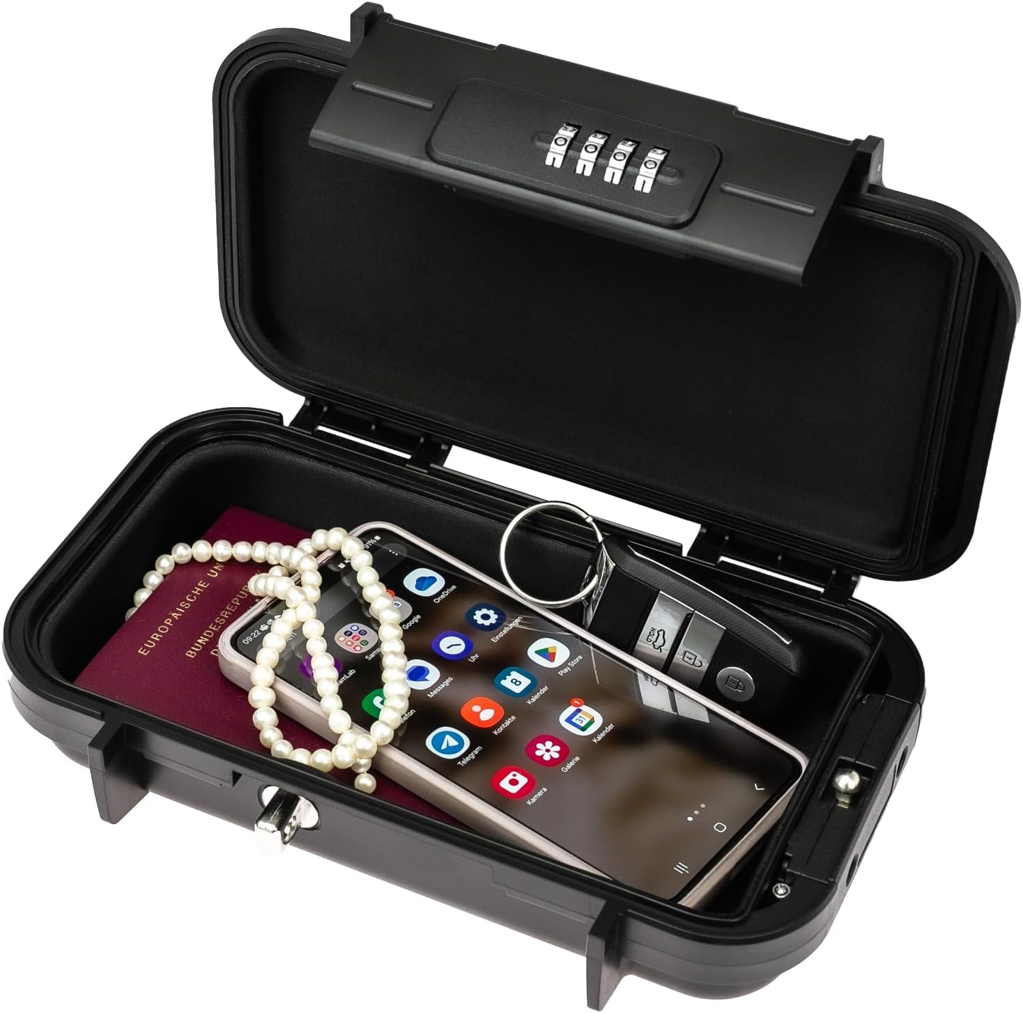 Tragbarer Safe mit Zahlenschloss, wasserdicht – HMF
