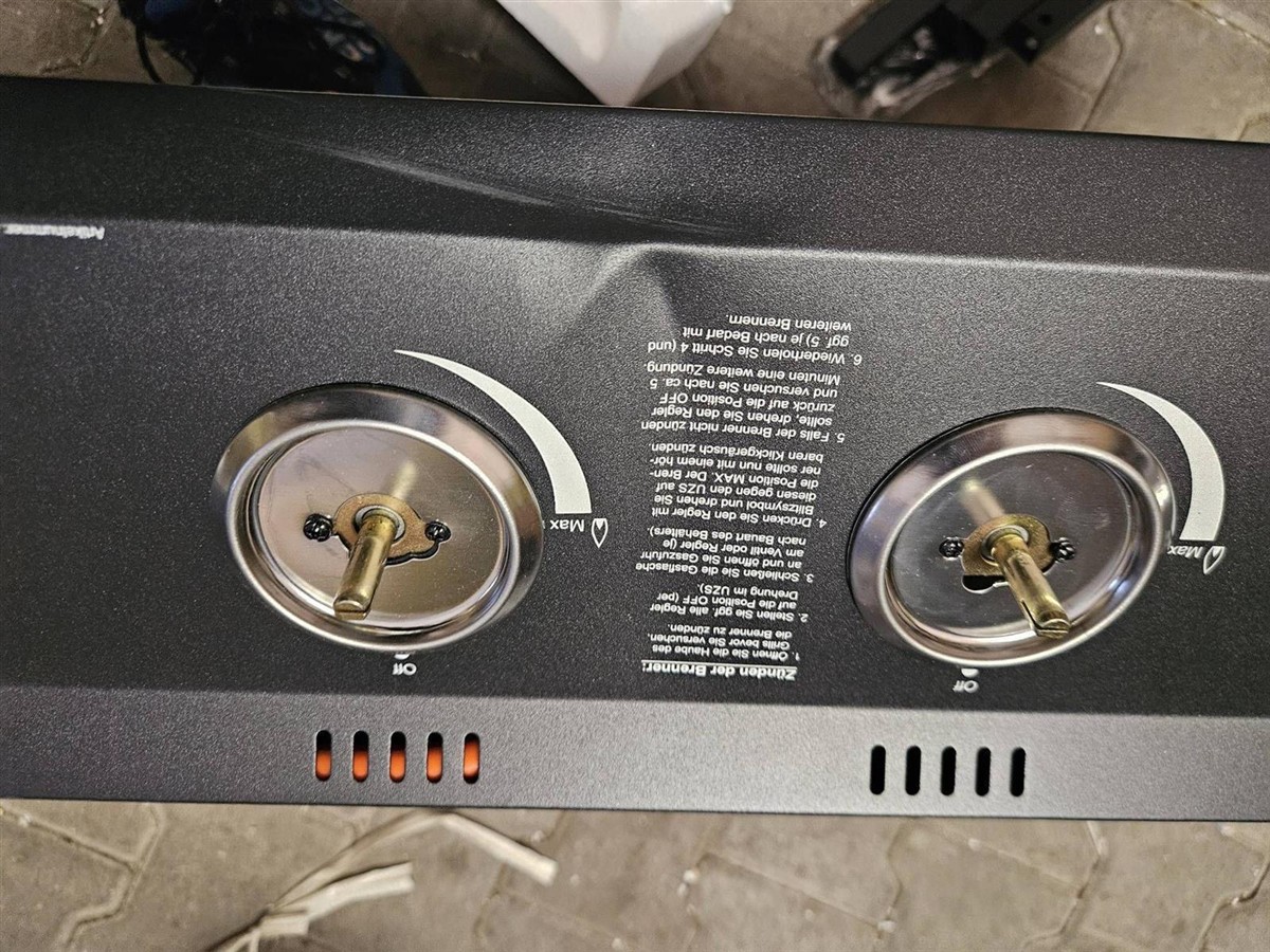 Gasthermostat, Bedienknöpfe, Dual-Knopf, Metall, Bedienungstext