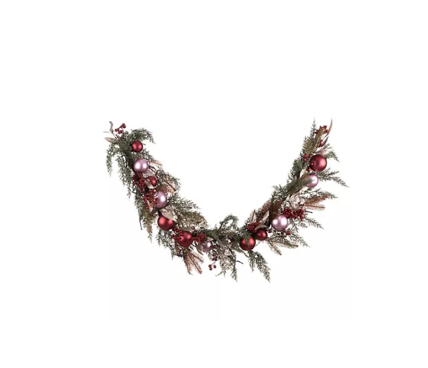 Weihnachtsgirlande, Girlande, Kristalle, Beeren, Tannenzweige