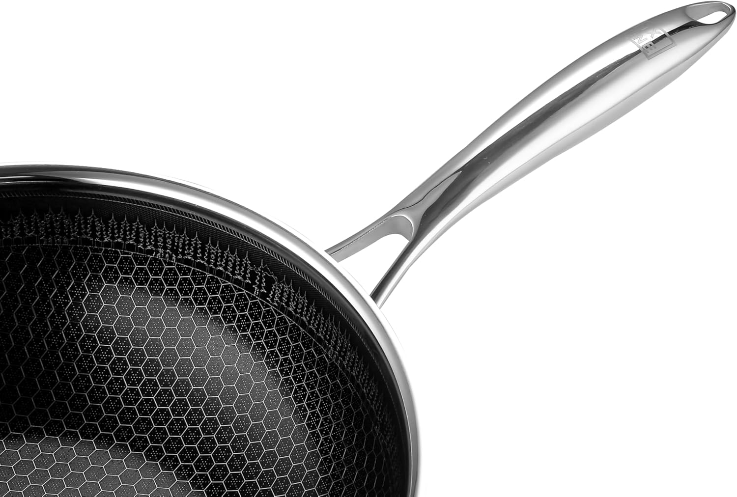Fixline Wokpfanne Bratpfanne Ø28cm Wabendesign schwarz