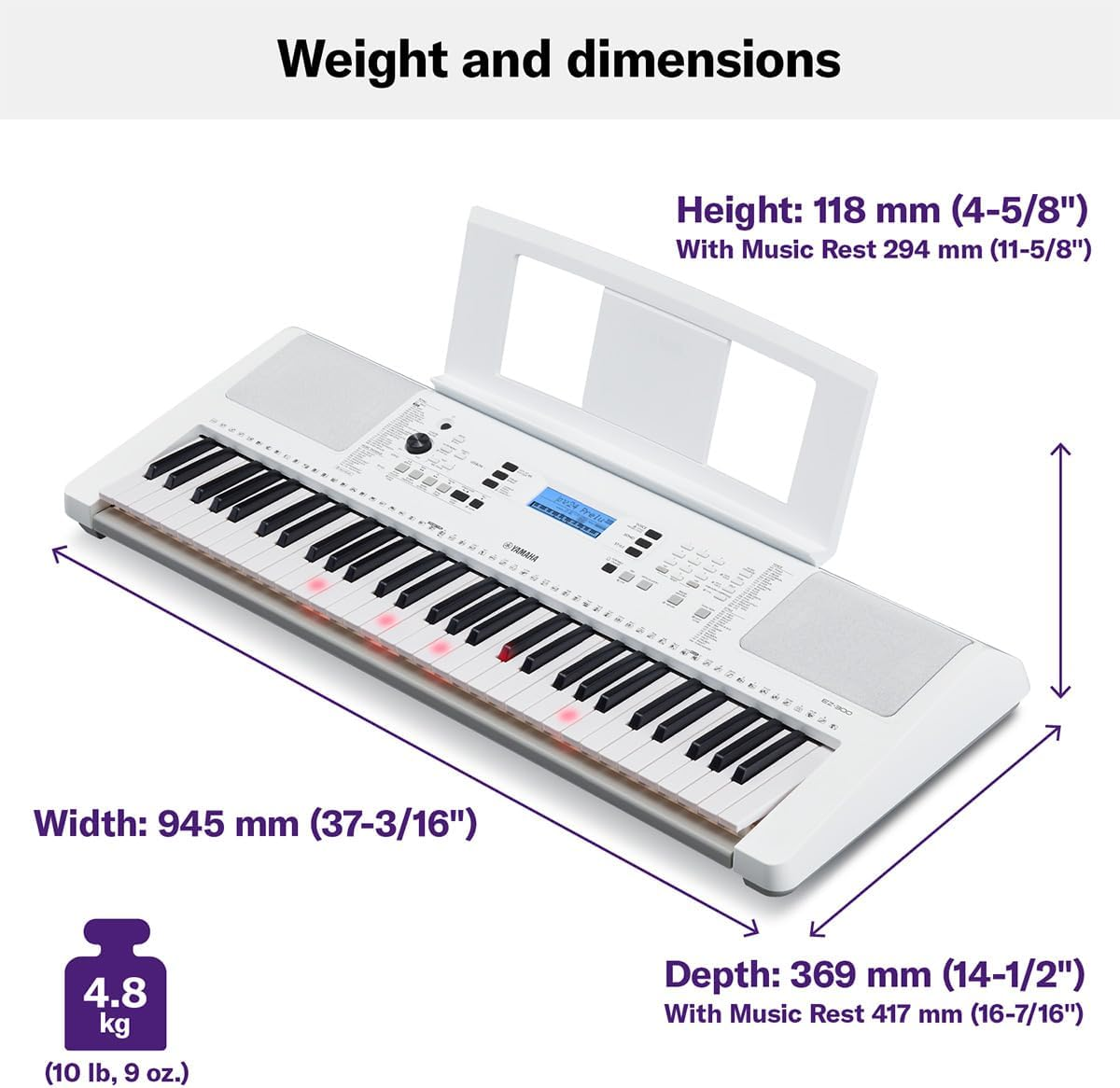 keyboard, digital piano, portable, gewicht 4,8 kg, musiktastatur