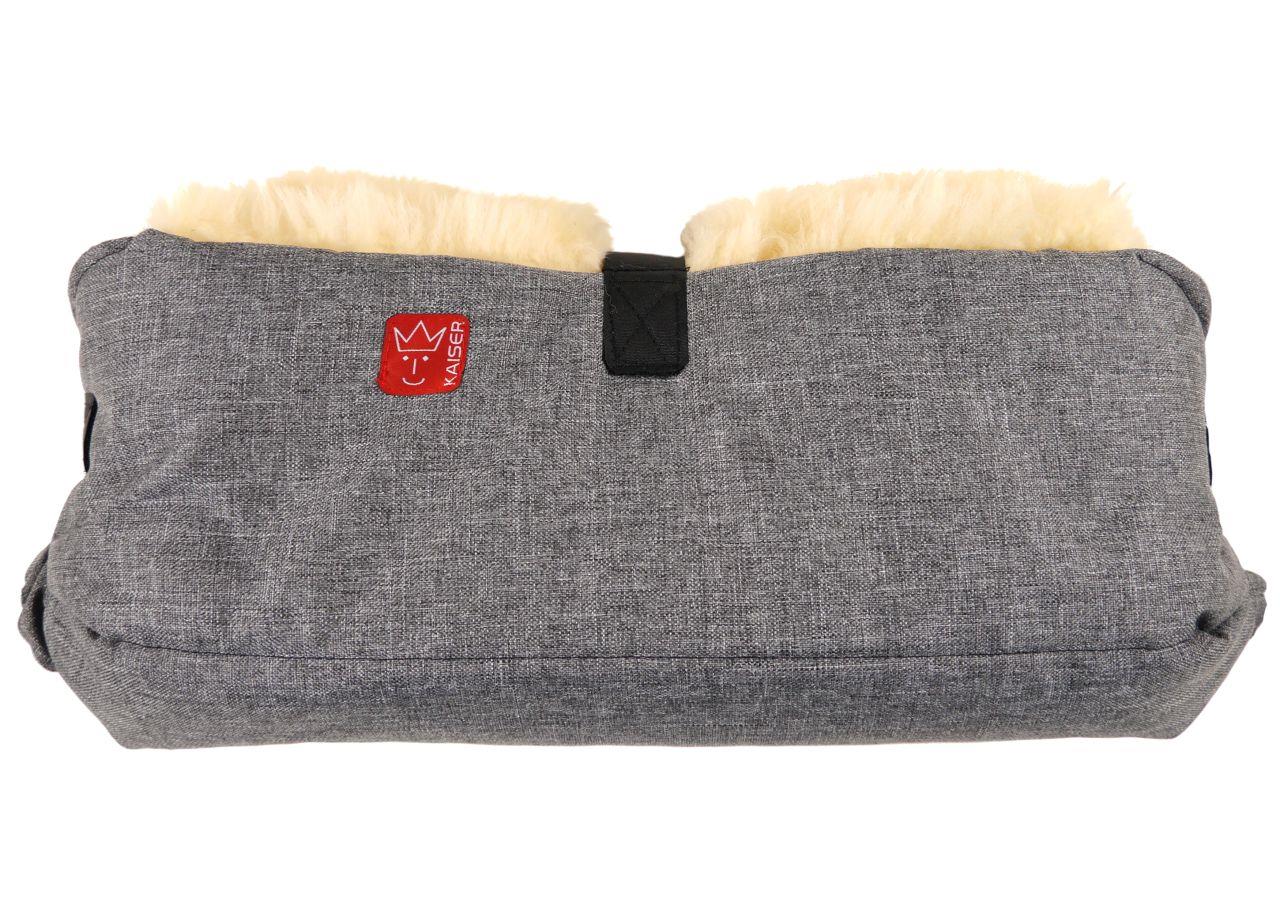 Kaiser 65732770 Handwärmer BIG DOUBLE für Kinderwagen Lammfell anthrazit melange