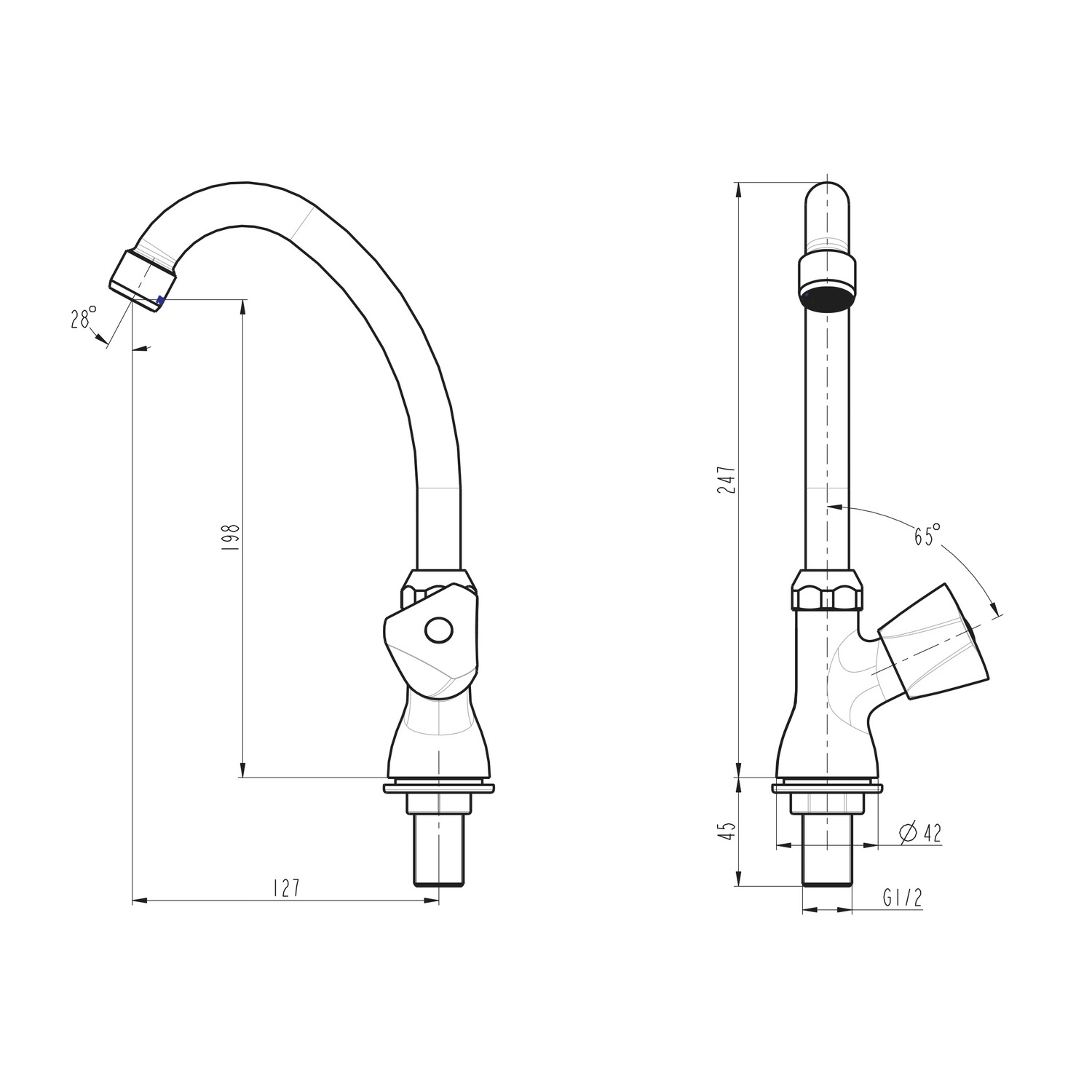Schütte 37970 Schwenkventil CARNEO 1/2" Kaltwasserarmatur Messing chromfarben