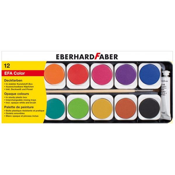 Eberhard Faber Deckfarbkasten Wassermalfarben Malfraben Farbkasten
